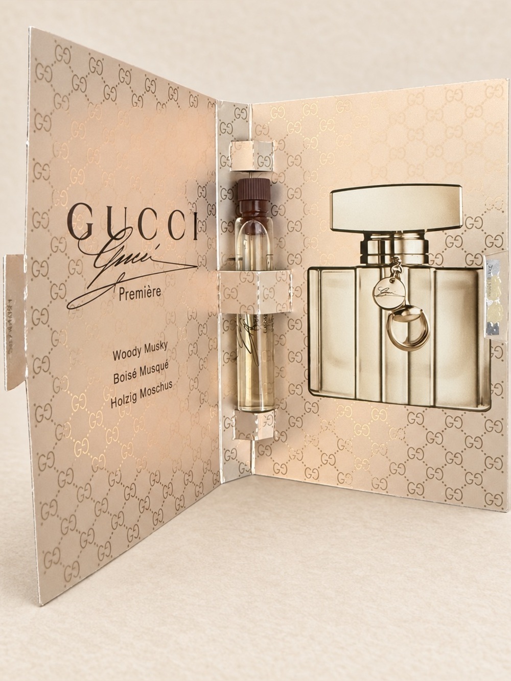 Gucci Première Sample with Beige and Gold Accents